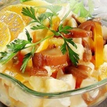 Салат с грибами и апельсином