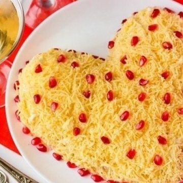 Салат на день Святого Валентина в виде сердца