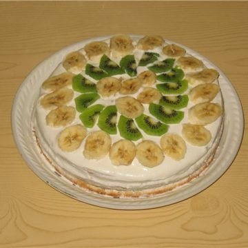 Творожный торт с фруктами