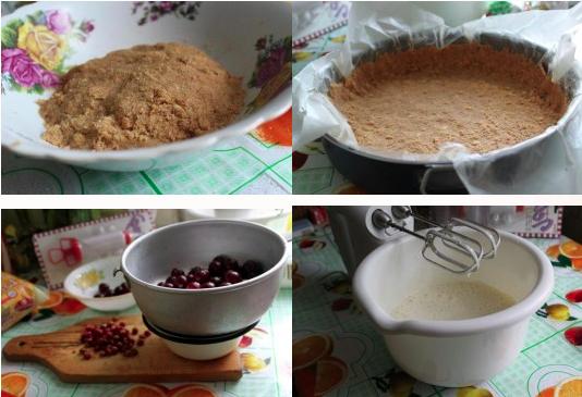 Рецепт приготовления творожного пирога с вишней