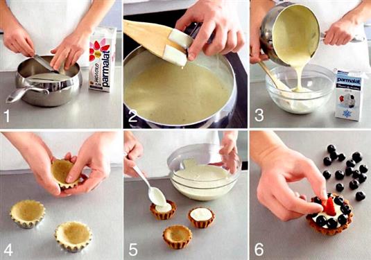 Рецепт приготовления тартинок с заварным сливочным кремом