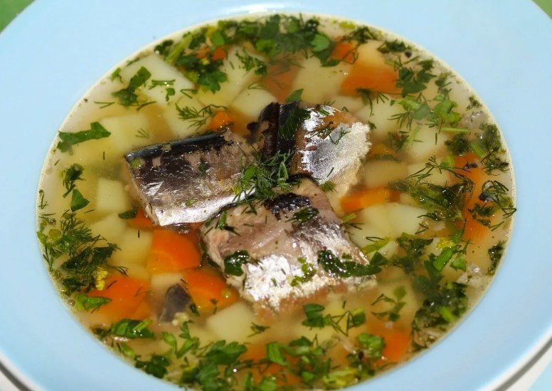 Рыбный суп из консервы Скумбрия