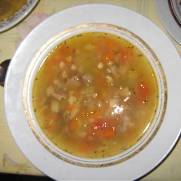 Суп из говядины и ветчины