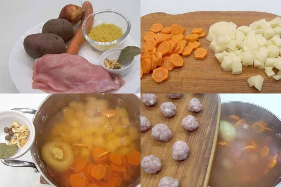 Рецепт легкого супа с куриными фрикадельками и макаронами
