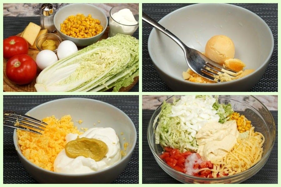 Вкусный и легкий салат из пекинской капусты, помидоров и сыра