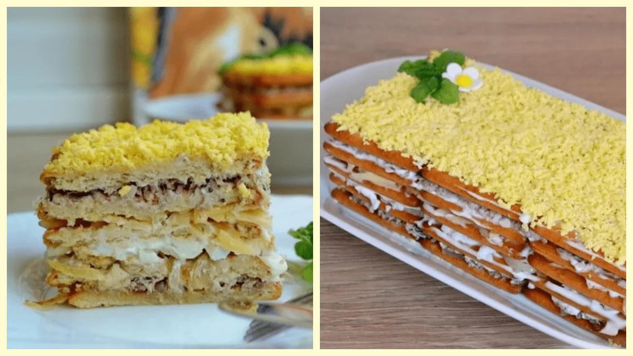 Торт из крекеров и рыбной консервы