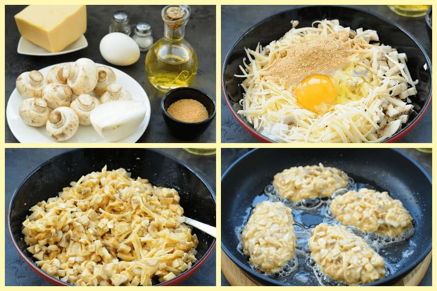 Грибные котлеты из шампиньонов и сыра