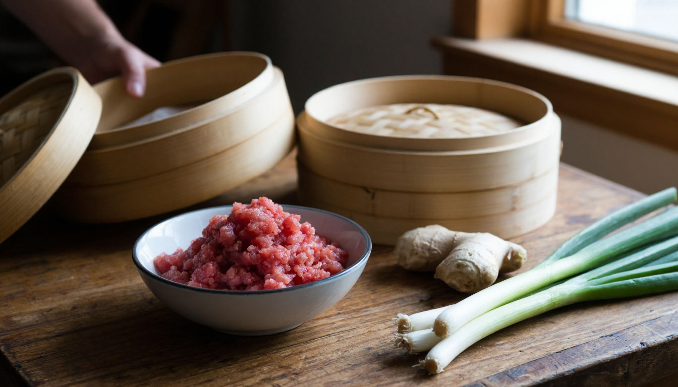 Ингредиенты для приготовления шанхайских пельменей