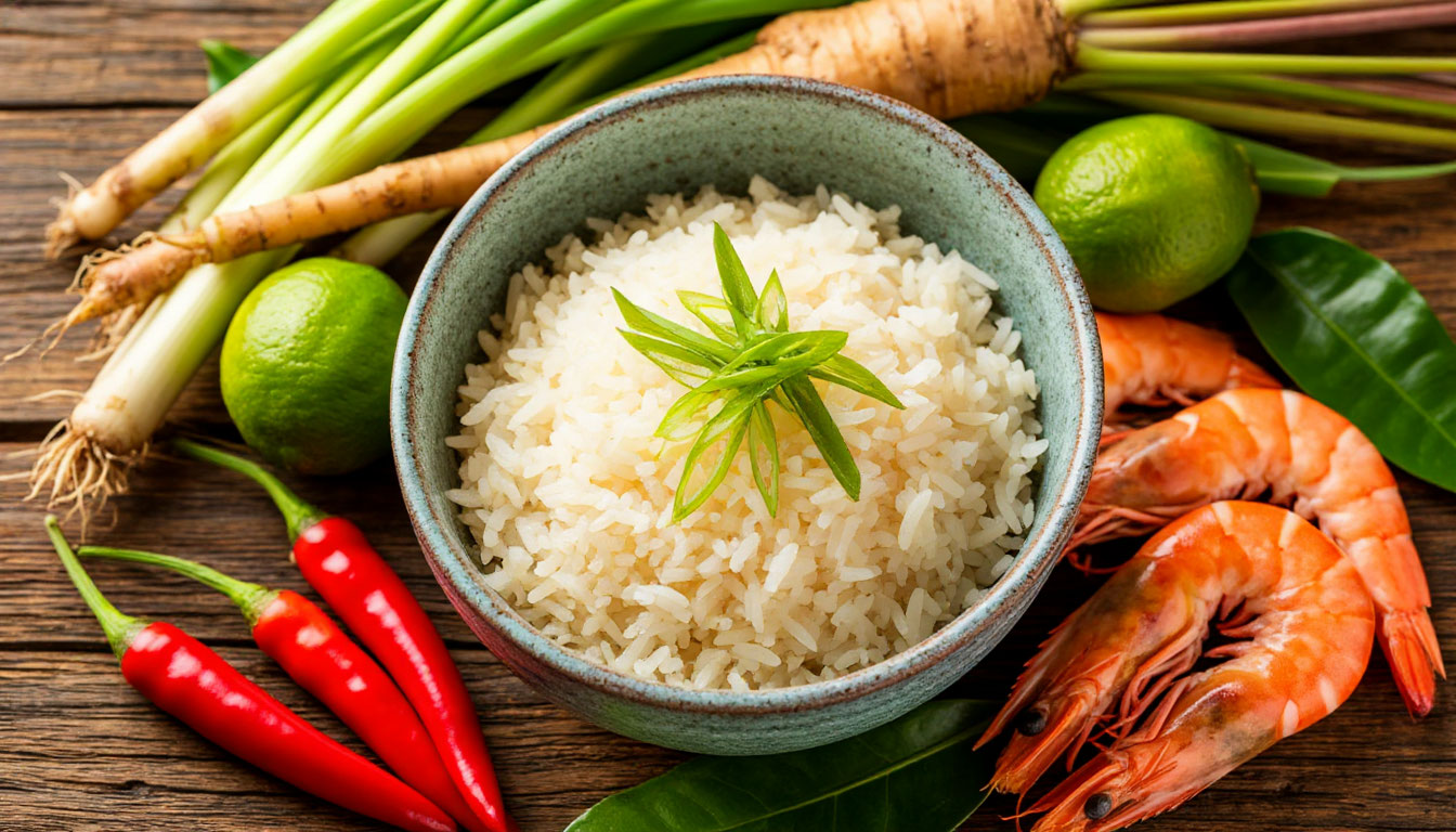 Ингредиенты для приготовления жареного риса Том Ям