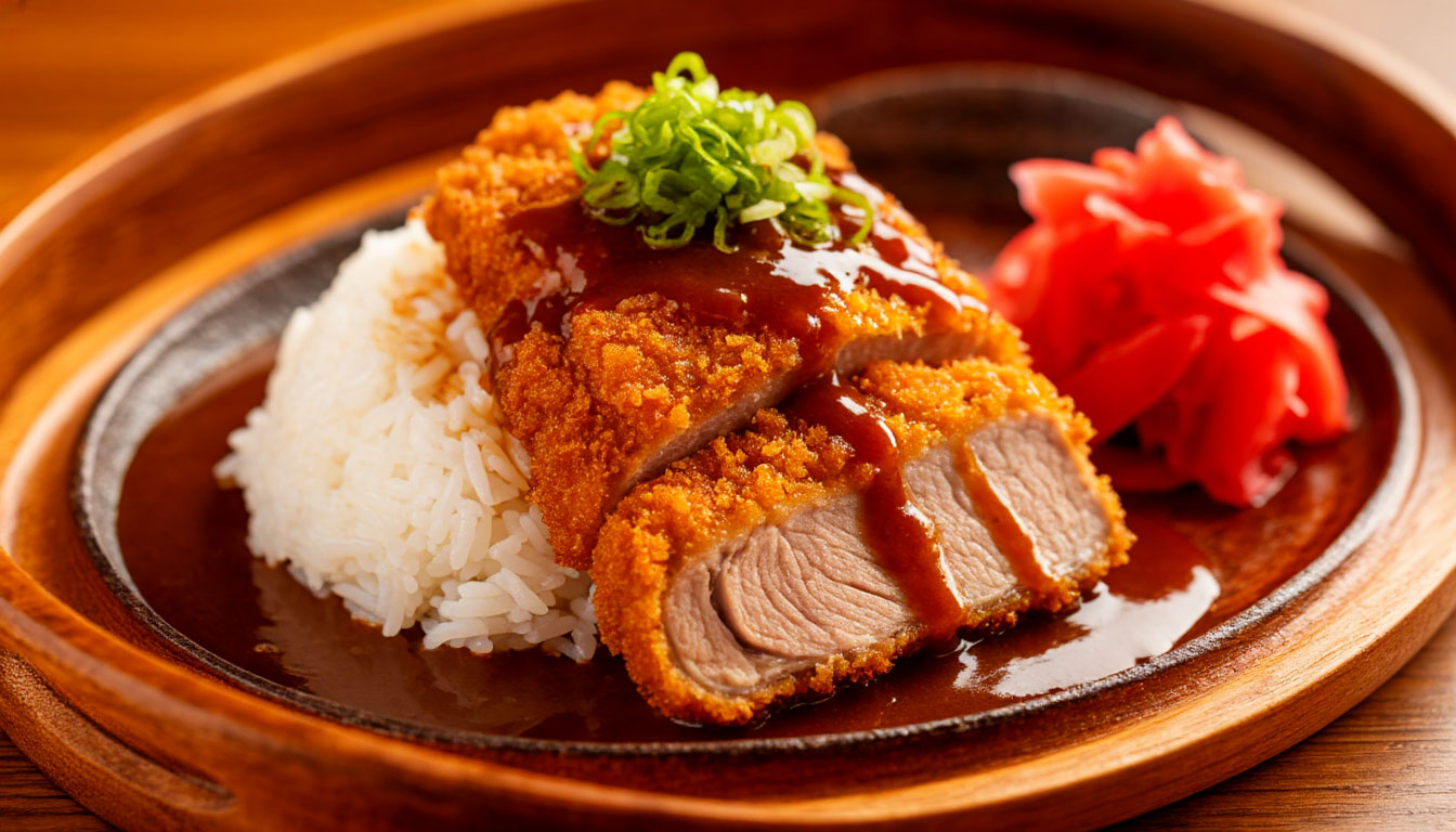 Японское кацу-карри с хрустящей отбивной и рисом