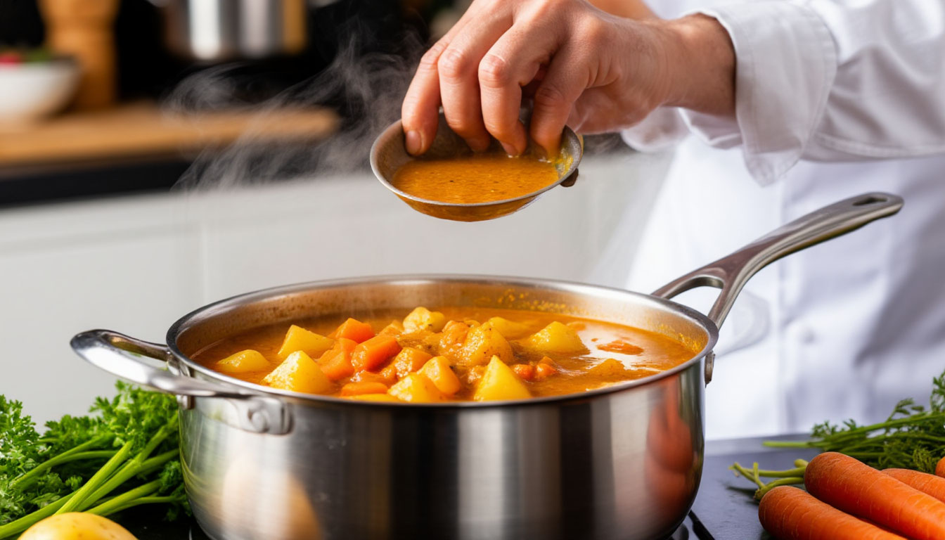 Процесс добавления ру в японское карри