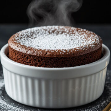 Что такое суфле и как его приготовить Пышное шоколадное суфле в керамической форме, посыпанное сахарной пудрой