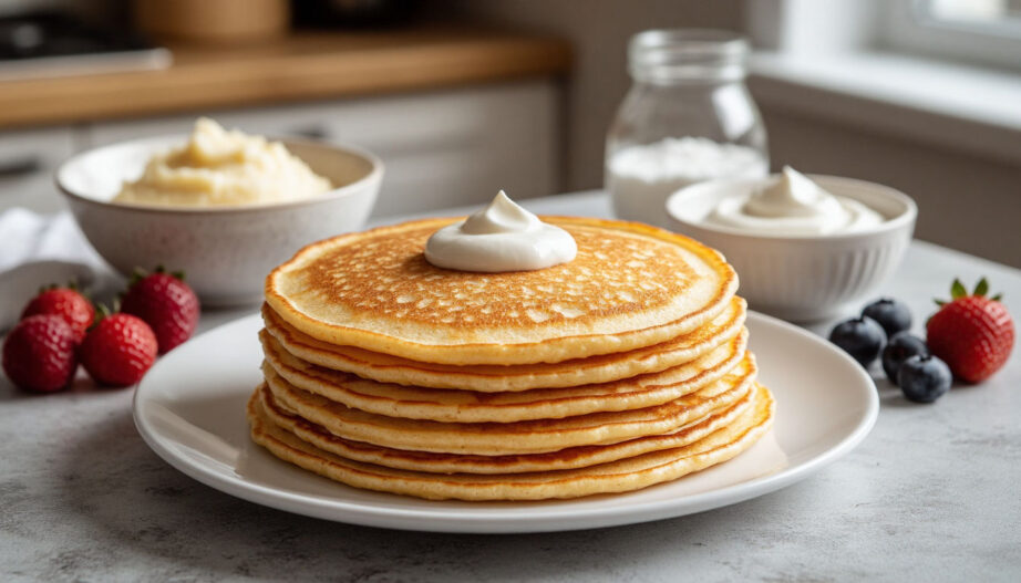 Стопка золотистых блинов