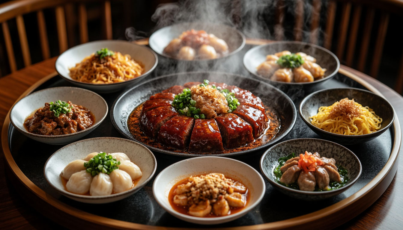 Свинина Дунпо в составе праздничного китайского обеда